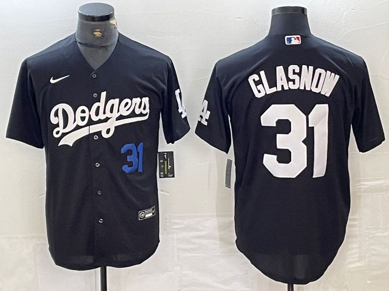 Men Los Angeles Dodgers #31 Glasnow Black Nike Game MLB Jersey style 3->los angeles dodgers->MLB Jersey